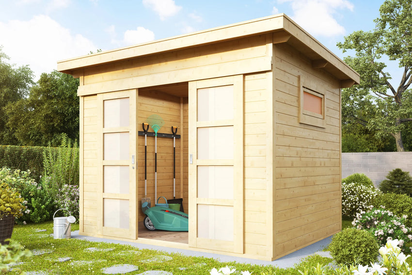 Holz-Gartenhaus Pina  mit Pultdach von WOLFF FINNHAUS