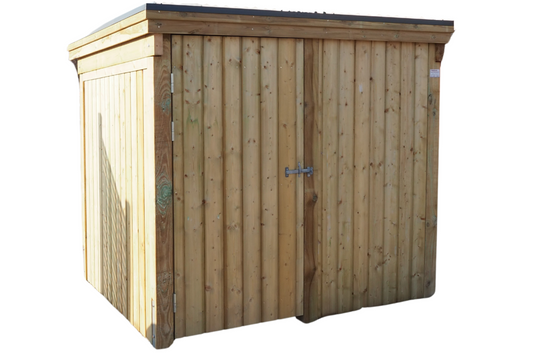 Gerätehaus CLASSIC mit Holzblende (Verkleidung: Klassisches Duoprofil)