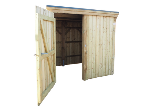 Gerätehaus CLASSIC mit Holzblende (Verkleidung: Klassisches Duoprofil)