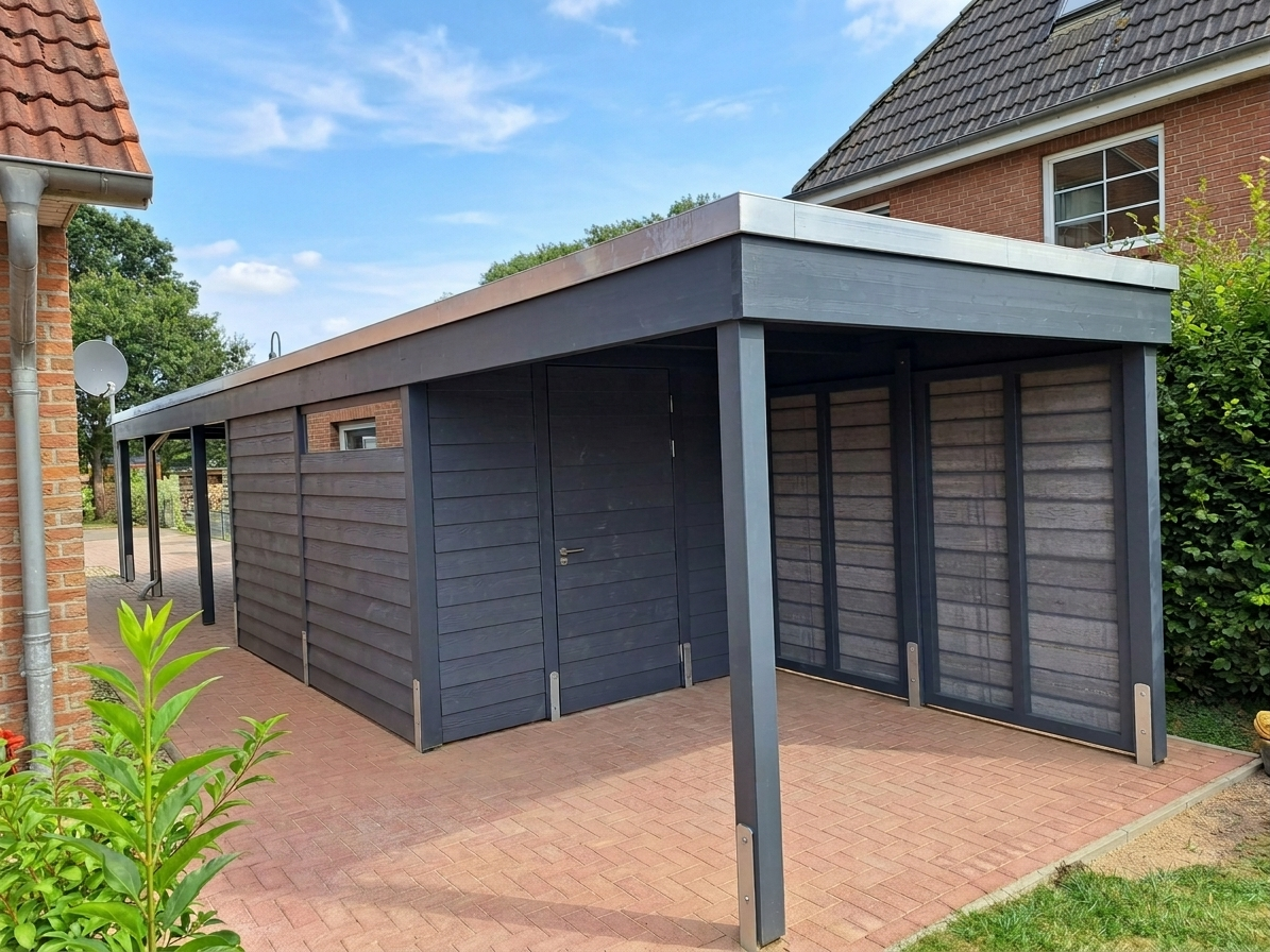 Carport mit wartungsfreier CEDRAL-Faserzementverkleidung