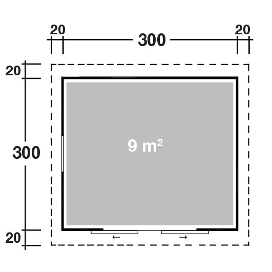 Holz-Gartenhaus Pina 3030 mit Pultdach von WOLFF FINNHAUS - FREESE Holz