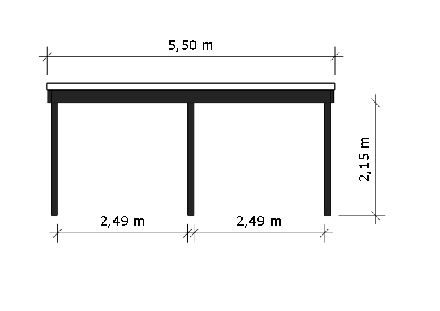 Modernes Gründach-Carport KLARE LINIE ohne Abstellraum (Einzelcarport) - FREESE Holz