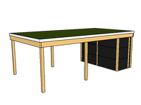 Modernes Gründach-Carport KLARE LINIE mit Abstellraum (Einzelcarport) - FREESE Holz