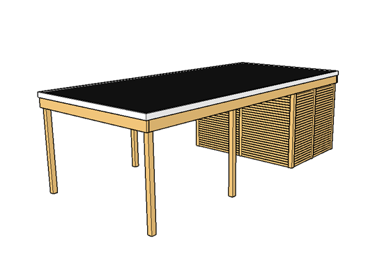 Modernes Einzelcarport KLARE LINIE mit Abstellraum - FREESE Holz