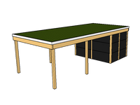 Modernes Gründach-Carport KLARE LINIE mit Abstellraum (Einzelcarport) - FREESE Holz