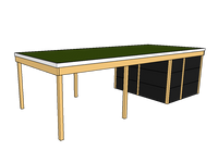 Modernes Gründach-Carport KLARE LINIE mit Abstellraum (Einzelcarport) - FREESE Holz