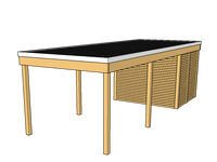 Modernes Einzelcarport KLARE LINIE mit Abstellraum - FREESE Holz