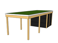 Modernes Gründach-Carport KLARE LINIE mit Abstellraum (Einzelcarport) - FREESE Holz