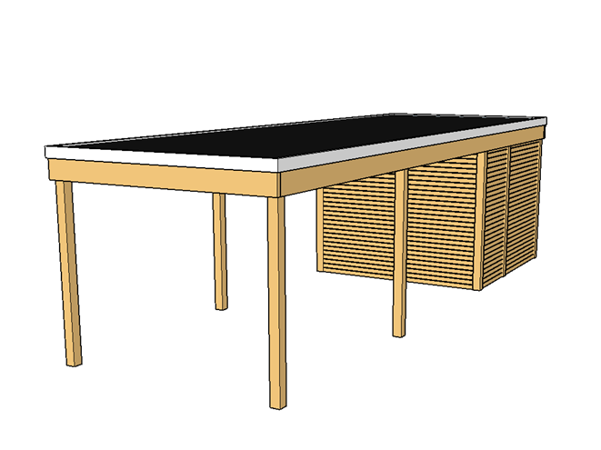 Modernes Einzelcarport KLARE LINIE mit Abstellraum - FREESE Holz