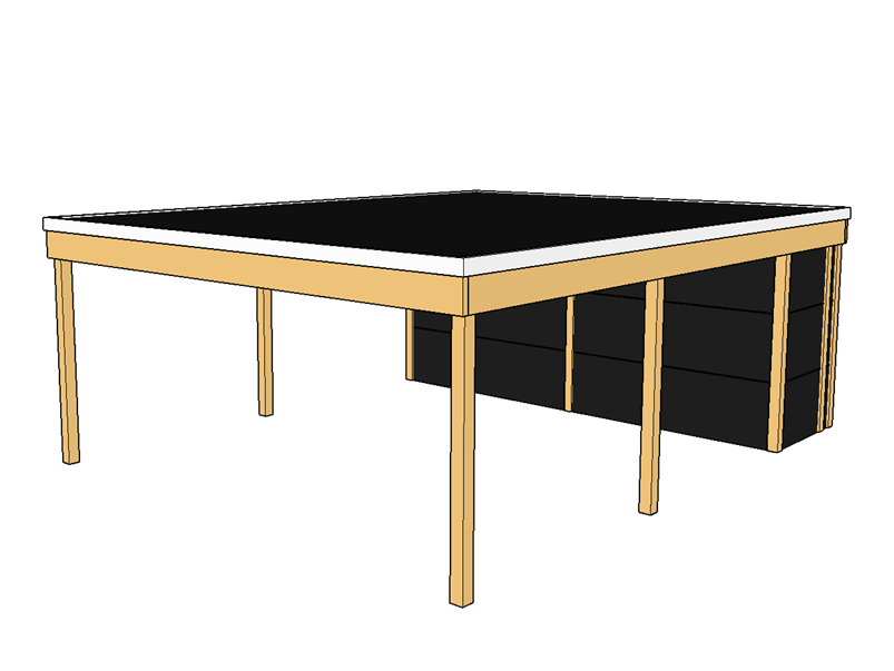 Modernes Doppelcarport KLARE LINIE mit Abstellraum - FREESE Holz