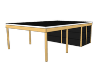 Modernes Doppelcarport KLARE LINIE mit Abstellraum - FREESE Holz