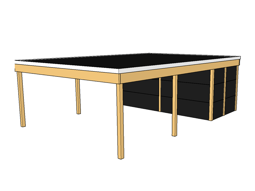 Modernes Doppelcarport KLARE LINIE mit Abstellraum - FREESE Holz