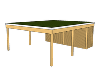 Modernes Gründach-Carport KLARE LINIE mit Abstellraum (Doppelcarport) - FREESE Holz