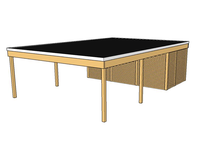 Modernes Doppelcarport KLARE LINIE mit Abstellraum - FREESE Holz