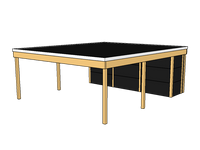 Modernes Doppelcarport KLARE LINIE mit Abstellraum - FREESE Holz