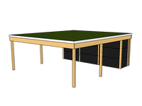 Modernes Gründach-Carport KLARE LINIE mit Abstellraum (Doppelcarport) - FREESE Holz