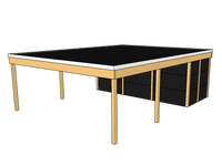 Modernes Doppelcarport KLARE LINIE mit Abstellraum - FREESE Holz