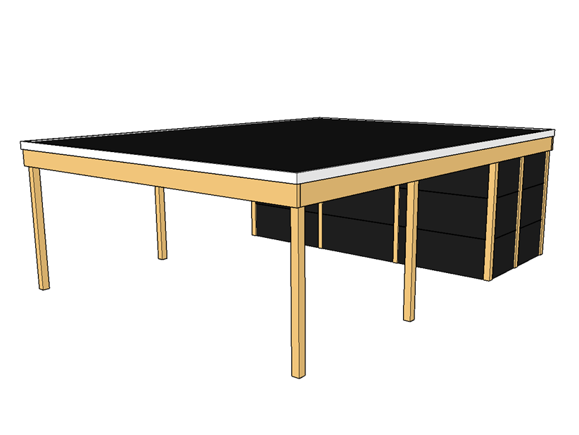 Modernes Doppelcarport KLARE LINIE mit Abstellraum - FREESE Holz