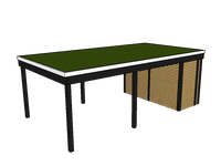 Modernes Gründach-Carport KLARE LINIE mit Abstellraum (Einzelcarport) - FREESE Holz