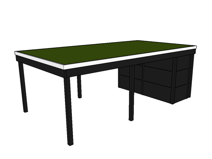 Modernes Gründach-Carport KLARE LINIE mit Abstellraum (Einzelcarport) - FREESE Holz