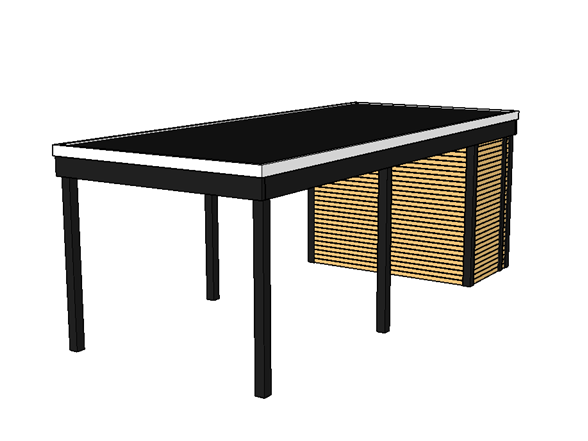 Modernes Einzelcarport KLARE LINIE mit Abstellraum - FREESE Holz