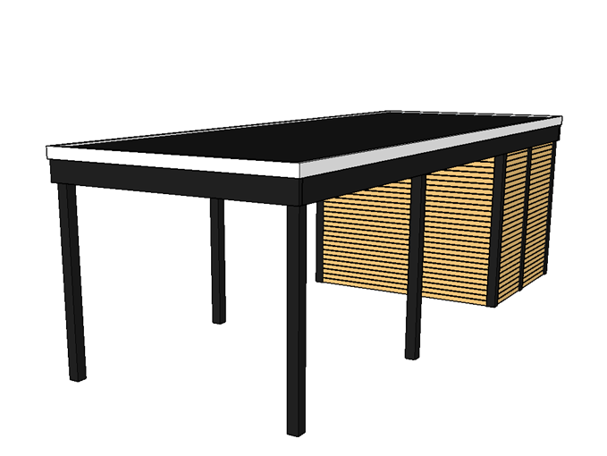 Modernes Einzelcarport KLARE LINIE mit Abstellraum - FREESE Holz