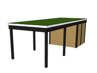Modernes Gründach-Carport KLARE LINIE mit Abstellraum (Einzelcarport) - FREESE Holz