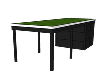 Modernes Gründach-Carport KLARE LINIE mit Abstellraum (Einzelcarport) - FREESE Holz