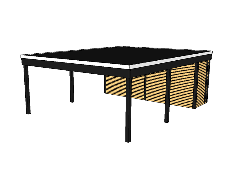Modernes Doppelcarport KLARE LINIE mit Abstellraum - FREESE Holz