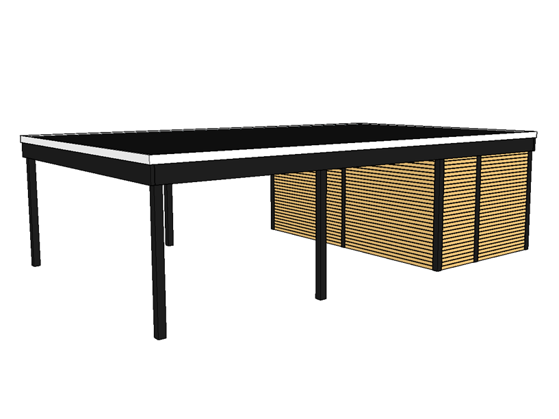 Modernes Doppelcarport KLARE LINIE mit Abstellraum - FREESE Holz