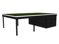 Modernes Gründach-Carport KLARE LINIE mit Abstellraum (Doppelcarport) - FREESE Holz