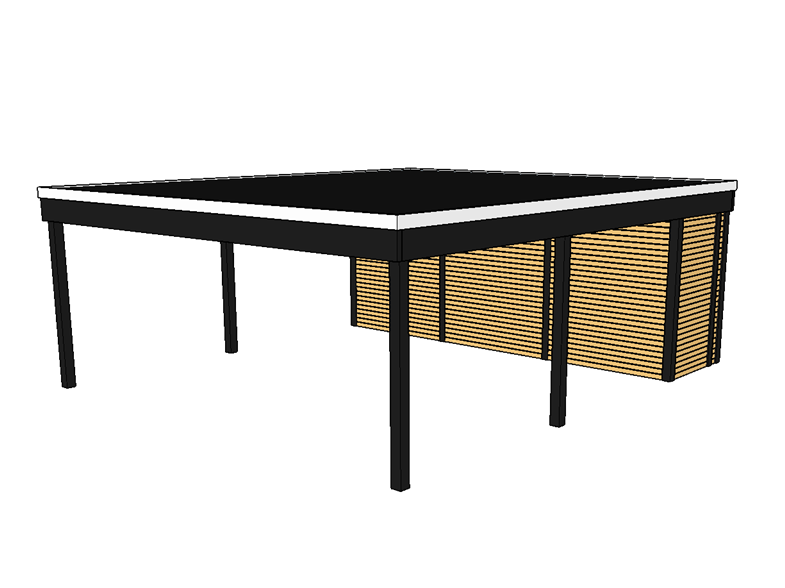 Modernes Doppelcarport KLARE LINIE mit Abstellraum - FREESE Holz