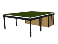 Modernes Gründach-Carport KLARE LINIE mit Abstellraum (Doppelcarport) - FREESE Holz