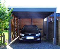 Modernes Gründach-Carport KLARE LINIE ohne Abstellraum (Einzelcarport) - FREESE Holz