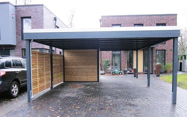 Modernes Doppelcarport KLARE LINIE ohne Abstellraum - FREESE Holz