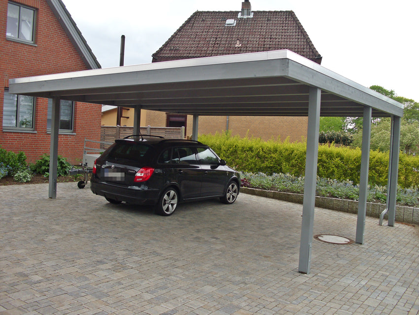 Modernes Doppelcarport KLARE LINIE ohne Abstellraum - FREESE Holz