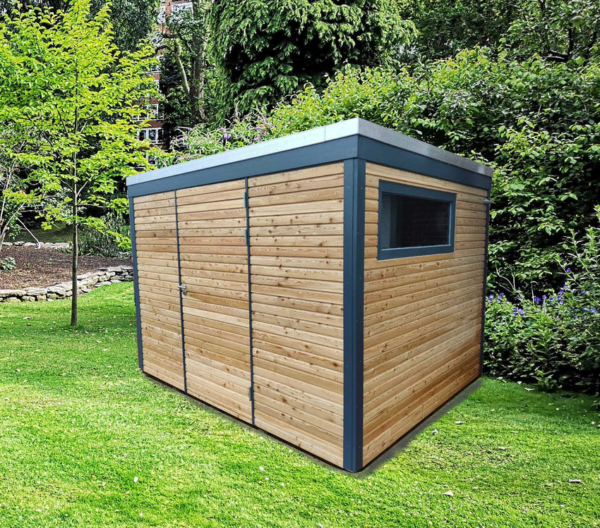 Doppeltür für modernes Gartenhaus KLARE LINIE - FREESE Holz