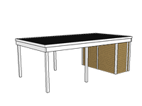 Modernes Einzelcarport KLARE LINIE mit Abstellraum - FREESE Holz