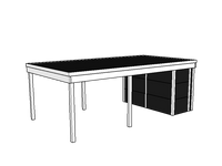 Modernes Einzelcarport KLARE LINIE mit Abstellraum - FREESE Holz