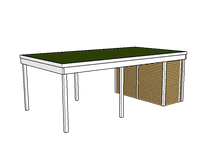 Modernes Gründach-Carport KLARE LINIE mit Abstellraum (Einzelcarport) - FREESE Holz