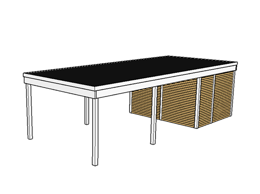 Modernes Einzelcarport KLARE LINIE mit Abstellraum - FREESE Holz