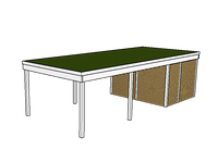 Modernes Gründach-Carport KLARE LINIE mit Abstellraum (Einzelcarport) - FREESE Holz