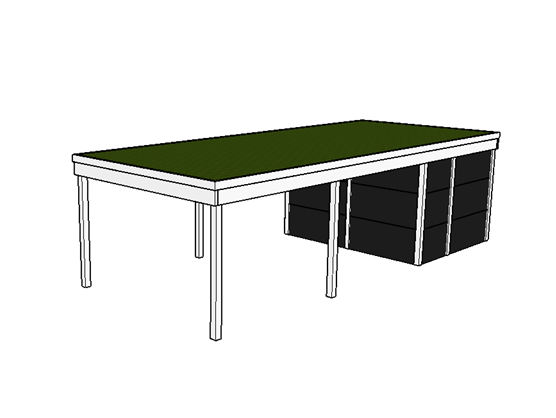 Modernes Gründach-Carport KLARE LINIE mit Abstellraum (Einzelcarport) - FREESE Holz