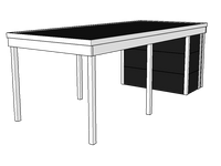 Modernes Einzelcarport KLARE LINIE mit Abstellraum - FREESE Holz