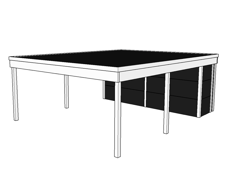 Modernes Doppelcarport KLARE LINIE mit Abstellraum - FREESE Holz
