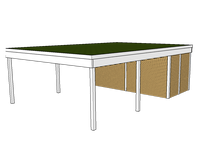 Modernes Gründach-Carport KLARE LINIE mit Abstellraum (Doppelcarport) - FREESE Holz
