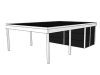 Modernes Doppelcarport KLARE LINIE mit Abstellraum - FREESE Holz