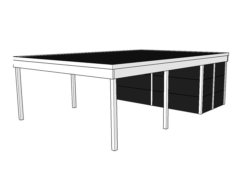 Modernes Doppelcarport KLARE LINIE mit Abstellraum - FREESE Holz