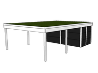 Modernes Gründach-Carport KLARE LINIE mit Abstellraum (Doppelcarport) - FREESE Holz