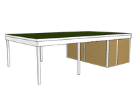 Modernes Gründach-Carport KLARE LINIE mit Abstellraum (Doppelcarport) - FREESE Holz